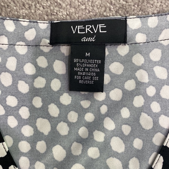 Black and white spotted 3/4 sleeved blouse - medium - Picture 3 of 3